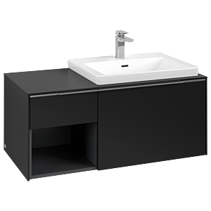 Villeroy und Boch Subway 3.0 Waschtisch-Unterschrank C57100VL 100,1x42,25x51,6cm, ohne LED/Griff Aluminium glänzend, volcano black