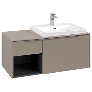 Subway 3.0 Villeroy et Boch vasque C57100VM 100,1x42,25x51,6cm, sans LED / poignée aluminium brillant, taupe