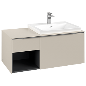Villeroy und Boch Subway 3.0 Waschtisch-Unterschrank C57100VN 100,1x42,25x51,6cm, ohne LED/Griff Aluminium glänzend, cashmere grey