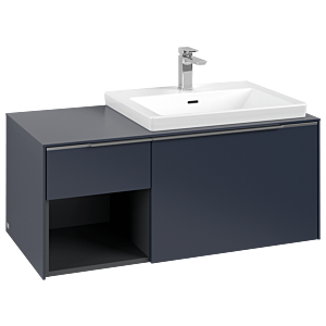 Subway 3.0 Villeroy et Boch vasque C57100VQ 100,1x42,25x51,6cm, sans LED / poignée aluminium brillant, bleu marine
