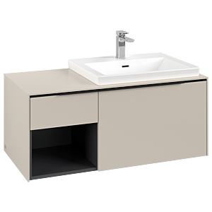 Villeroy und Boch Subway 3.0 Waschtisch-Unterschrank C57101VN 100,1x42,25x51,6cm, ohne LED/Griff Volcano black, cashmere grey