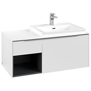 Villeroy und Boch Subway 3.0 Waschtisch-Unterschrank C571L0VF 100,1x42,25x51,6cm, mit LED/Griff Aluminium glänzend, pure white