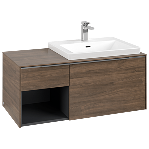 Villeroy und Boch Subway 3.0 Waschtisch-Unterschrank C571L0VH 100,1x42,25x51,6cm, mit LED/Griff Aluminium glänzend, arizona oak