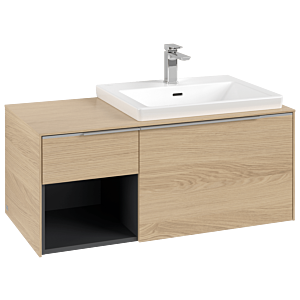 Villeroy und Boch Subway 3.0 Waschtisch-Unterschrank C571L0VJ 100,1x42,25x51,6cm, mit LED/Griff Aluminium glänzend, nordic oak