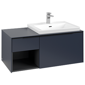 Villeroy und Boch Subway 3.0 Waschtisch-Unterschrank C571L1VQ 100,1x42,25x51,6cm, mit LED/Griff Volcano black, marine blue