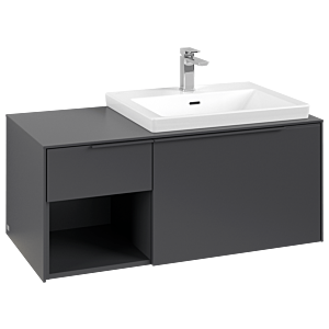 Villeroy und Boch Subway 3.0 Waschtisch-Unterschrank C571L2VR 100,1x42,25x51,6cm, mit LED/Griff monochrom, graphite