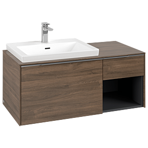 Villeroy und Boch Subway 3.0 Waschtisch-Unterschrank C57200VH 100,1x42,25x51,6cm, ohne LED/Griff Aluminium glänzend, arizona oak