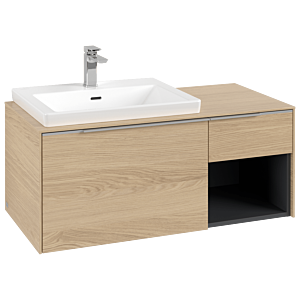 Villeroy und Boch Subway 3.0 Waschtisch-Unterschrank C57200VJ 100,1x42,25x51,6cm, ohne LED/Griff Aluminium glänzend, nordic oak