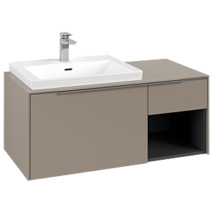 Villeroy und Boch Subway 3.0 Waschtisch-Unterschrank C57200VM 100,1x42,25x51,6cm, ohne LED/Griff Aluminium glänzend, taupe
