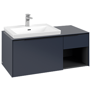 Villeroy and Boch Subway 3.0 vanity unit C57201VQ 100.1x42.25x51.6cm, without LED / handle Volcano black, marine blue