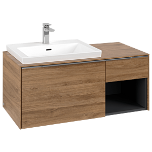 Villeroy und Boch Subway 3.0 Waschtisch-Unterschrank C572L0RH 100,1x42,25x51,6cm, mit LED/Griff Aluminium glänzend, kansas oak