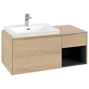 Villeroy und Boch Subway 3.0 Waschtisch-Unterschrank C572L0VJ 100,1x42,25x51,6cm, mit LED/Griff Aluminium glänzend, nordic oak