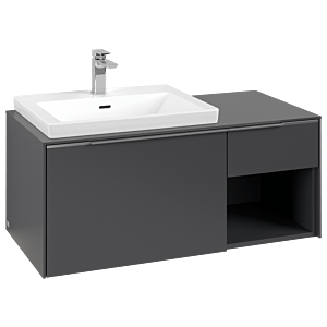 Villeroy und Boch Subway 3.0 Waschtisch-Unterschrank C572L0VR 100,1x42,25x51,6cm, mit LED/Griff Aluminium glänzend, graphite