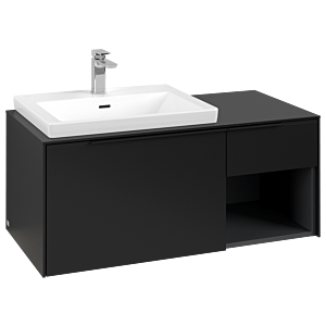 Subway 3.0 Villeroy et Boch vasque C572L1VL 100,1x42,25x51,6cm, avec LED / poignée Noir volcan, noir volcan