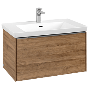 Villeroy und Boch Subway 3.0 Waschtisch-Unterschrank C57300RH 77,2x42,9x47,8cm, ohne LED/Griff Aluminium glänzend, kansas oak