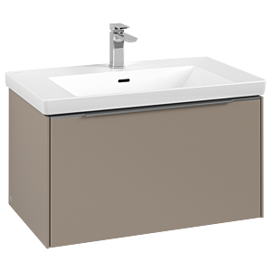 Villeroy und Boch Subway 3.0 Waschtisch-Unterschrank C57300VM 77,2x42,9x47,8cm, ohne LED/Griff Aluminium glänzend, taupe