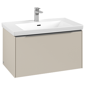Villeroy und Boch Subway 3.0 Waschtisch-Unterschrank C57300VN 77,2x42,9x47,8cm, ohne LED/Griff Aluminium glänzend, cashmere grey