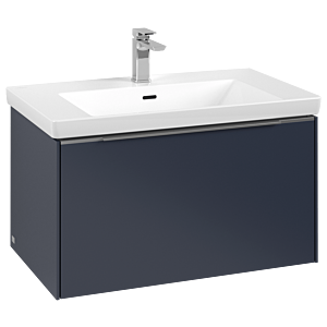 Villeroy und Boch Subway 3.0 Waschtisch-Unterschrank C57300VQ 77,2x42,9x47,8cm, ohne LED/Griff Aluminium glänzend, marine blue