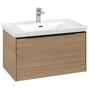 Villeroy und Boch Subway 3.0 Waschtisch-Unterschrank C57301VJ 77,2x42,9x47,8cm, ohne LED/Griff Volcano black, nordic oak