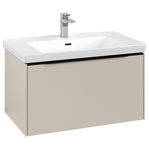 Villeroy und Boch Subway 3.0 Waschtisch-Unterschrank C573L1VN 77,2x42,9x47,8cm, mit LED/Griff Volcano black, cashmere grey