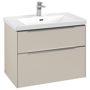 Villeroy und Boch Subway 3.0 Waschtisch-Unterschrank C57400VN 77,2x57,6x47,8cm, ohne LED/Griff Aluminium glänzend, cashmere grey