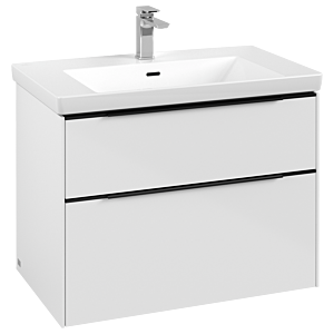 Villeroy and Boch Subway 3.0 vanity unit C57401VE 77.2x57.6x47.8cm, without LED / handle Volcano black, brilliant white
