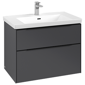 Subway 3.0 Villeroy et Boch vasque C57401VR 77,2x57,6x47,8cm, sans LED / poignée Noir volcan, graphite