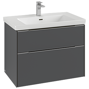 Villeroy und Boch Subway 3.0 Waschtisch-Unterschrank C57402VR 77,2x57,6x47,8cm, ohne LED/Griff monochrom, graphite