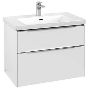 Villeroy and Boch Subway 3.0 vanity unit C574L0VF 77.2x57.6x47.8cm, with LED / handle aluminum glossy, pure white