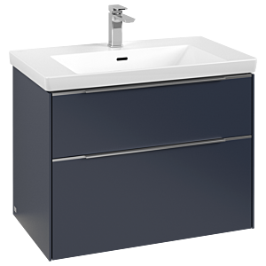 Villeroy and Boch Subway 3.0 vanity unit C574L0VQ 77.2x57.6x47.8cm, with LED / handle aluminum glossy, marine blue