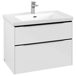 Subway 3.0 Villeroy et Boch vasque C574L1VE 77,2x57,6x47,8cm, avec LED / poignée Noir volcan, blanc brillant