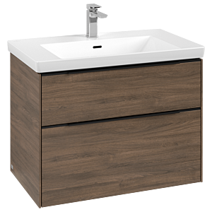 Subway 3.0 Villeroy et Boch vasque C574L1VH 77,2x57,6x47,8cm, avec LED / poignée Volcano black, arizona oak