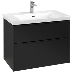 Subway 3.0 Villeroy et Boch vasque C574L1VL 77,2x57,6x47,8cm, avec LED / poignée Noir volcan, noir volcan