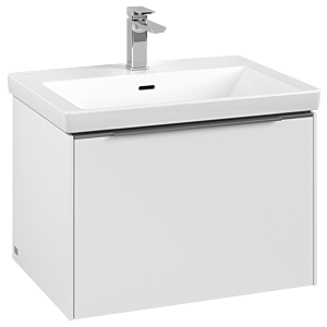 Villeroy und Boch Subway 3.0 Waschtisch-Unterschrank C57500VF 62,2x42,9x47,8cm, ohne LED/Griff Aluminium glänzend, pure white