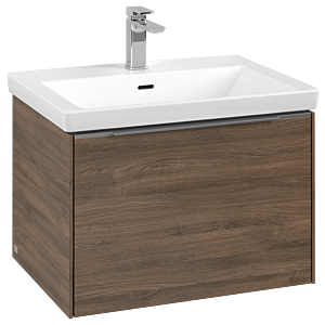 Villeroy und Boch Subway 3.0 Waschtisch-Unterschrank C57500VH 62,2x42,9x47,8cm, ohne LED/Griff Aluminium glänzend, arizona oak