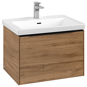Subway 3.0 Villeroy et Boch vasque C57501RH 62,2x42,9x47,8cm, sans LED / poignée Noir volcan, chêne kansas