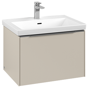 Villeroy und Boch Subway 3.0 Waschtisch-Unterschrank C575L0VN 62,2x42,9x47,8cm, mit LED/Griff Aluminium glänzend, cashmere grey