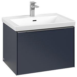Villeroy und Boch Subway 3.0 Waschtisch-Unterschrank C575L0VQ 62,2x42,9x47,8cm, mit LED/Griff Aluminium glänzend, marine blue