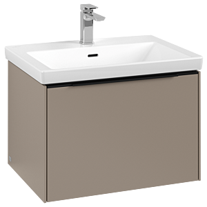 Subway 3.0 Villeroy et Boch vasque C575L1VM 62,2x42,9x47,8cm, avec LED / poignée Volcano noir, taupe