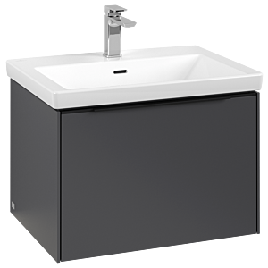 Villeroy and Boch Subway 3.0 vanity unit C575L1VR 62.2x42.9x47.8cm, with LED / handle Volcano black, graphite