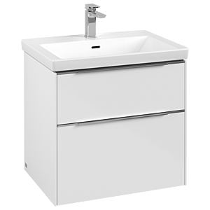 Villeroy und Boch Subway 3.0 Waschtisch-Unterschrank C57600VE 62,2x57,6x47,8cm, ohne LED/Griff Aluminium glänzend, brilliant white