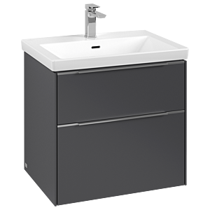 Villeroy und Boch Subway 3.0 Waschtisch-Unterschrank C57600VR 62,2x57,6x47,8cm, ohne LED/Griff Aluminium glänzend, graphite