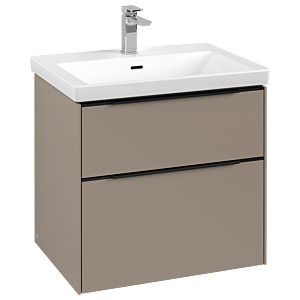 Villeroy and Boch Subway 3.0 vanity unit C57601VM 62.2x57.6x47.8cm, without LED / handle Volcano black, taupe