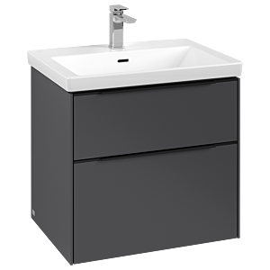 Subway 3.0 Villeroy et Boch vasque C57601VR 62,2x57,6x47,8cm, sans LED / poignée Noir volcan, graphite