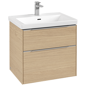 Villeroy und Boch Subway 3.0 Waschtisch-Unterschrank C576L0VJ 62,2x57,6x47,8cm, mit LED/Griff Aluminium glänzend, nordic oak