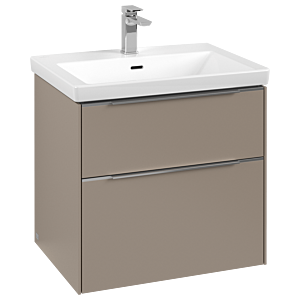 Villeroy und Boch Subway 3.0 Waschtisch-Unterschrank C576L0VM 62,2x57,6x47,8cm, mit LED/Griff Aluminium glänzend, taupe