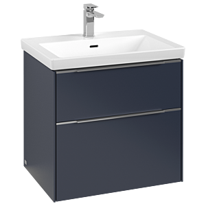 Villeroy und Boch Subway 3.0 Waschtisch-Unterschrank C576L0VQ 62,2x57,6x47,8cm, mit LED/Griff Aluminium glänzend, marine blue