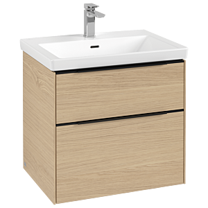 Villeroy and Boch Subway 3.0 vanity unit C576L1VJ 62.2x57.6x47.8cm, with LED / handle Volcano black, nordic oak