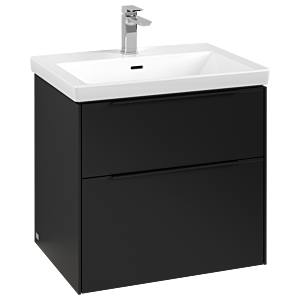 Subway 3.0 Villeroy et Boch vasque C576L1VL 62,2x57,6x47,8cm, avec LED / poignée Noir volcan, noir volcan