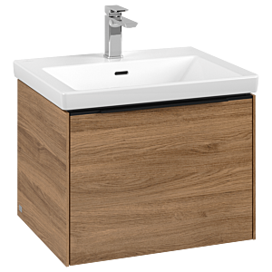 Subway 3.0 Villeroy et Boch vasque C57701RH 57,2x42,9x47,8cm, sans LED / poignée Noir volcan, chêne kansas